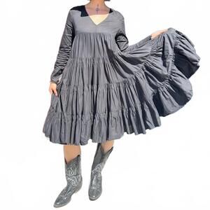 マーレット merlette miller dress Merlette Miller Textured Puff-Sleeve Dress In Tangerine SZ